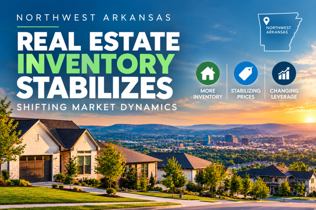 Illustration of Northwest Arkansas real estate inventory stabilizing amid shifting market dynamics